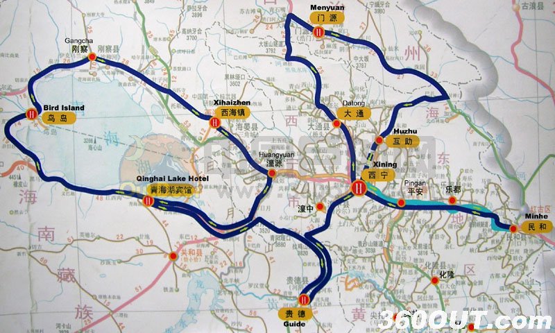 环青海湖国际公路自行车赛 线路