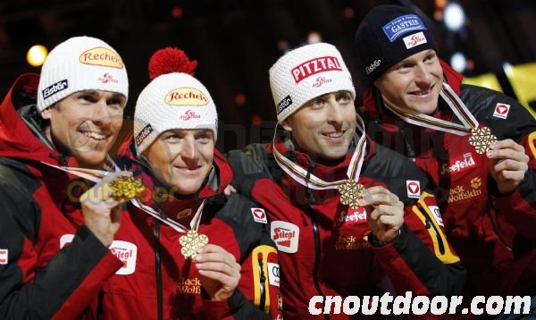Austria beat Germany to win Nordic combined team gold