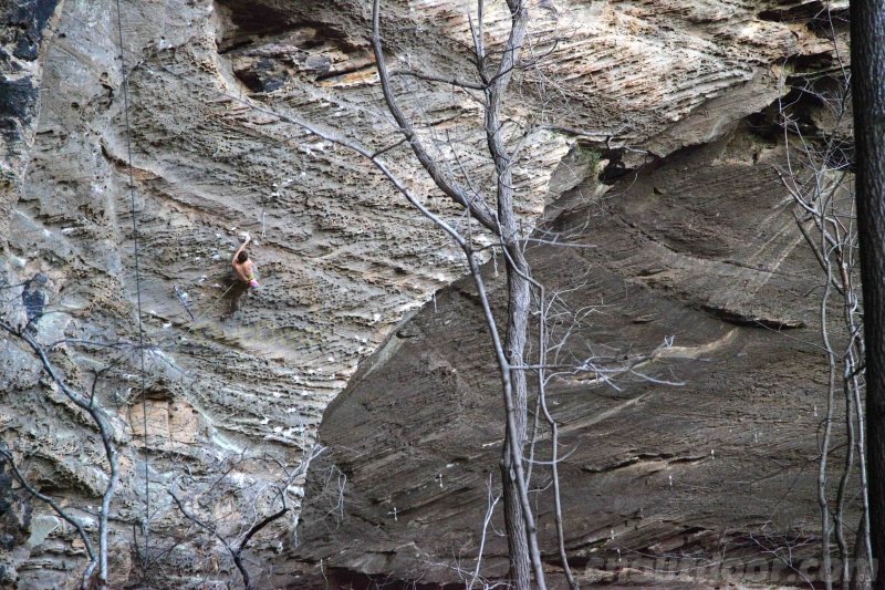I'm in the Red River Gorge, the climbing is off the hook