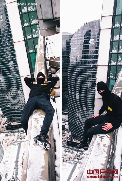 俄罗斯年轻人在摩天大楼顶拍惊险视频
